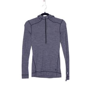 SMARTWOOL Merino 250 1/2 Zip Hoodie Black Classic Thermal Base Layer Women's XS